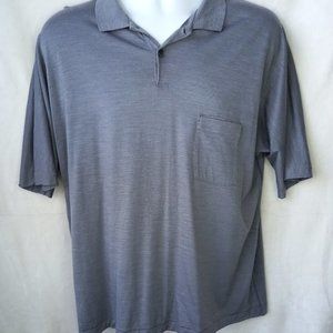 Icebreaker Merino Wool Gray Short Sleeve Collar Polo Shirt (L)
